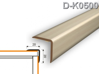 Profilis laiptams PVC Myck, 20 x 20 mm