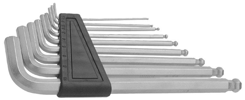 Raktų šešiabriaunių šarnyrinių rinkinys 9 vnt. 1,5-10mm  HEX IMBUS CrV Modeco Expert