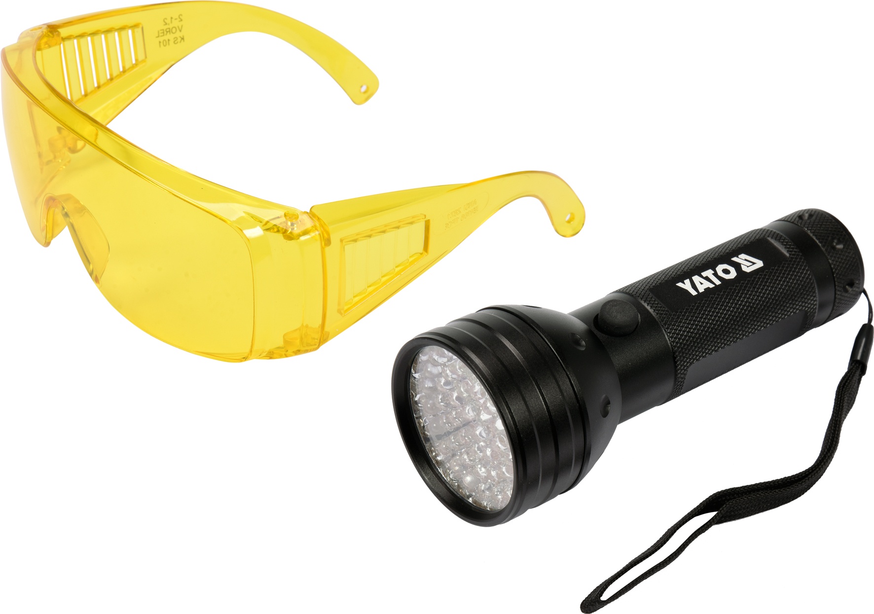 Žibintuvėlis UV 51 LED ir akiniai Yato