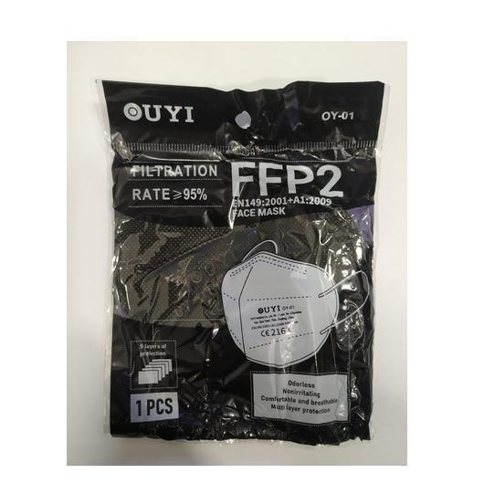Respiratorius - kaukė FFP2 CE juodas (10 vnt)