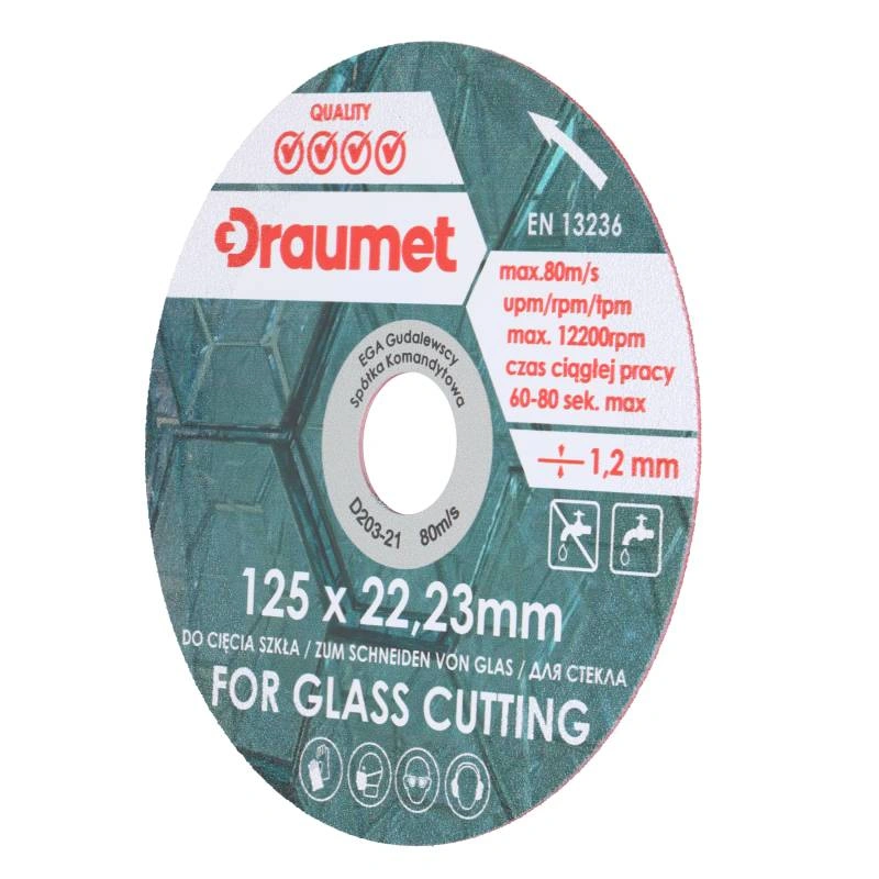 Diskas deimantinis stiklui pjauti 125 × 22,23 × 1,2 mm DRAUMET (D203-21)