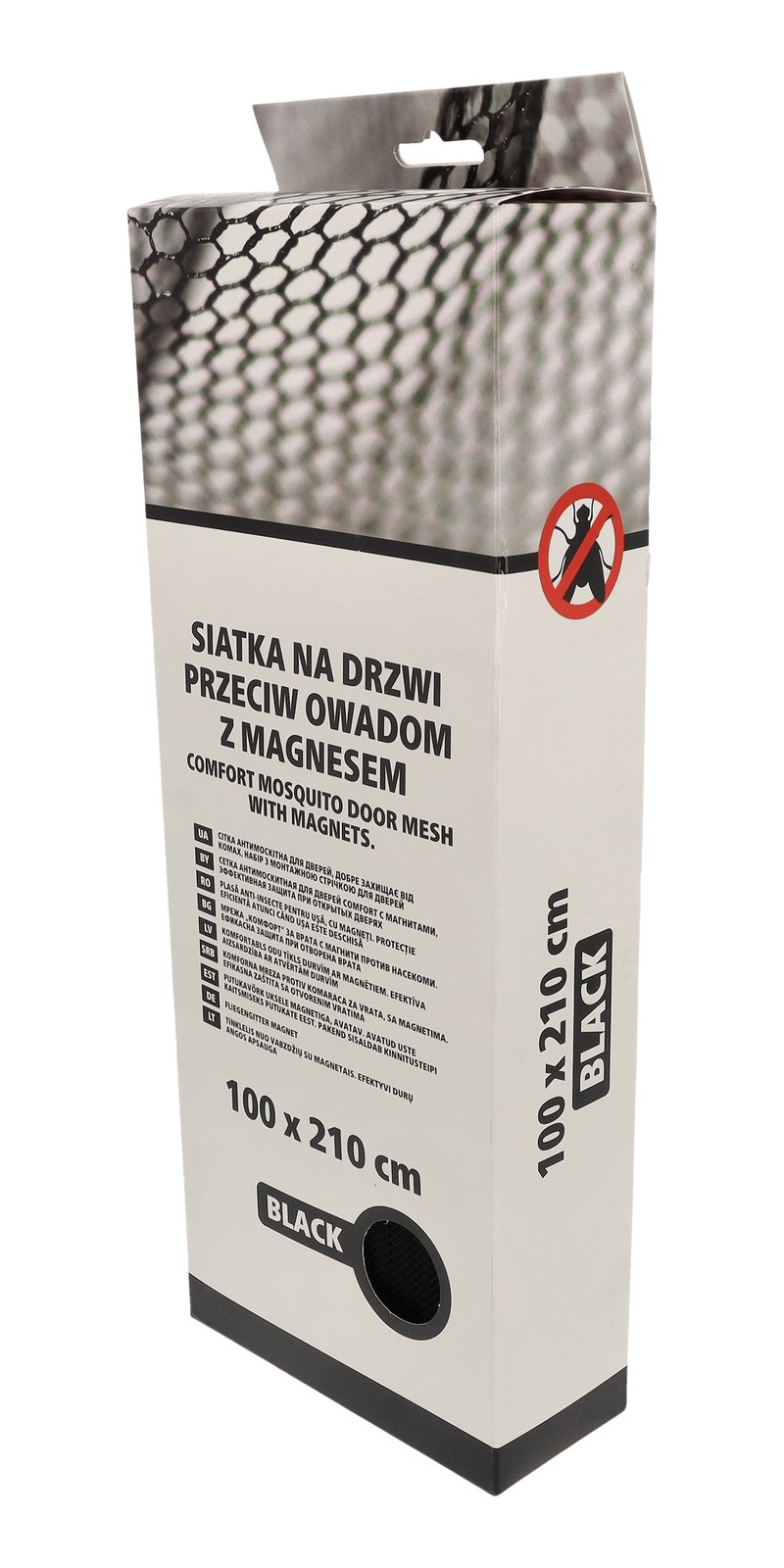 Tinklelis nuo vabzdžių durims su magnetais, 100 × 220 cm, juodas Scley (0395-112110)
