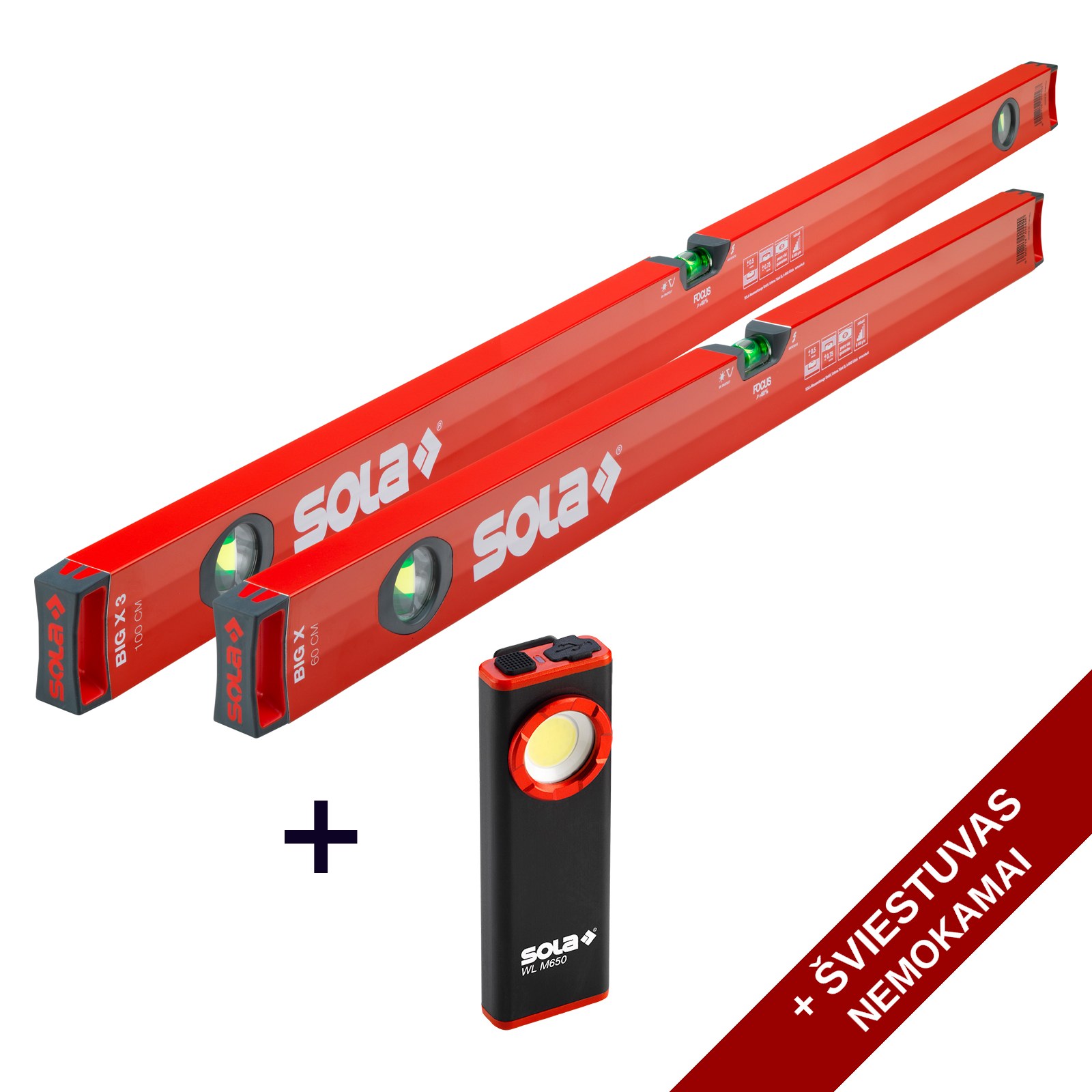 Gulsčiukų komplektas BIG X 60 cm ir BIG X 3 100 cm + nemokamas šviestuvas WL M650 Sola (SET BIGX WL M650)