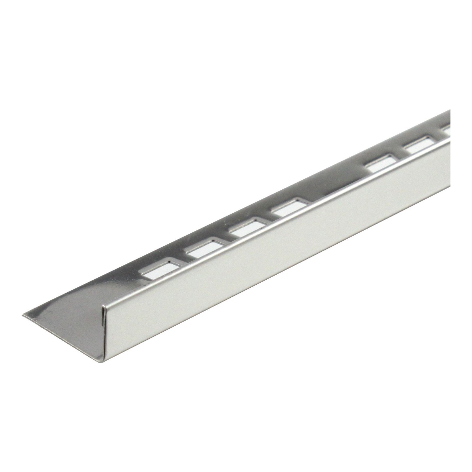 Profilis išoriniam plytelių kampui, L formos, 10–12 mm plytelėms, nerūdijantis plienas, poliruotas, 2,5 m Stainless Steel Profiles