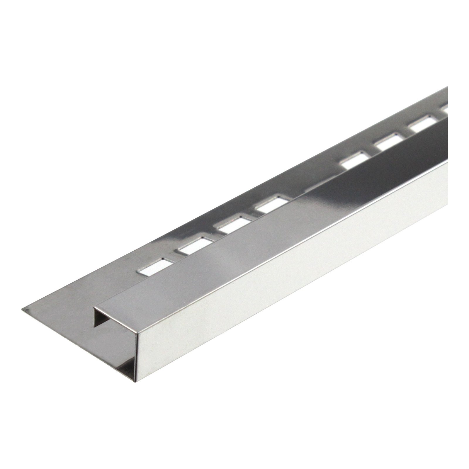 Profilis išoriniam plytelių kampui, kvadrato formos, aštriomis briaunomis, 10 mm plytelėms, nerūdijantis plienas, poliruotas, 2,5 m Stainless Steel Profiles (S-SQG10-50-250)