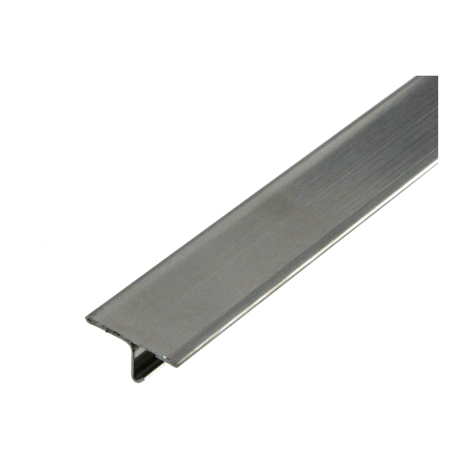 Profilis grindims sujungti, T formos, 14–21 mm pločio, nerūdijantis plienas, šlifuotas, 2,5 m Stainless Steel Profiles